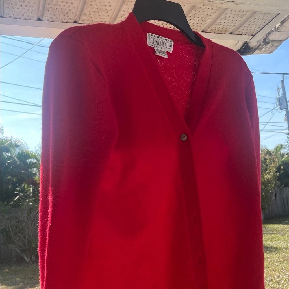 Saks Fifth Avenue Vibrant Red Women's Cardigan